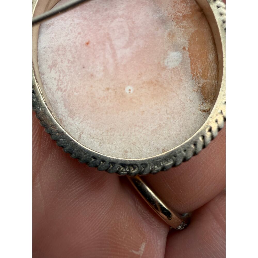 vintage hand-carved shell cameo brooch set in a .925 sterling silver frame - Picture 3 of 6